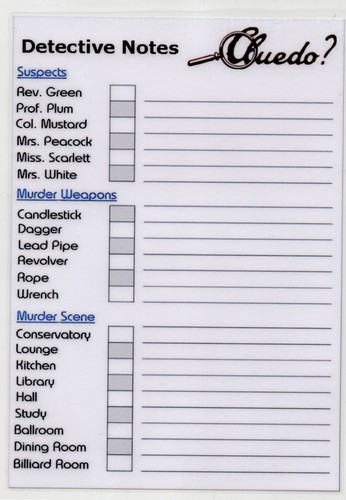 Reusable cluedo detective - reusable,
