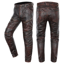 Distressed brown men biker - distressed, men’s