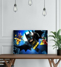 LEGO BATMAN 2-FRAMED CANVAS WALL ART SUPERHERO PICTURE PAPER PRINT- DC BLACK