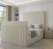 Dreams Upholstered TV Bed Frame In Plush Velvet With Gas Lift Storage UK Sizes