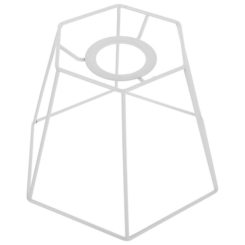 White metal lampshade frame - white,