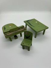 Vintage Wooden Green Doll