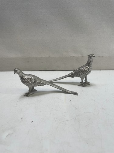 Vintage silver pewter pheasant - vintage,