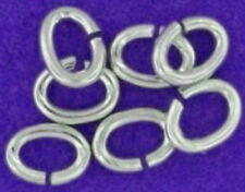 10 STRONG HEAVY STERLING SILVER 925 OPEN OVAL JUMP RINGS, 6 MM, 0.8 MM WIRE