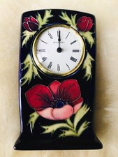 MOORCROFT LIMITED EDITION 34 of 94 ANEMONE PATTERN MANTEL CLOCK 1999 MINT