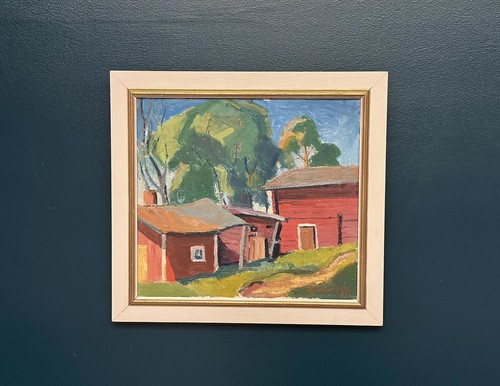 Swedish oil canvas - swedish, “red