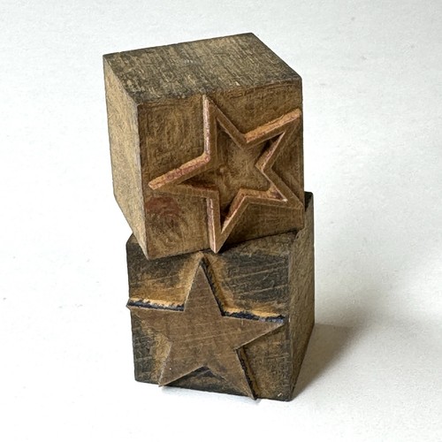 Vintage wooden star - vintage, printing