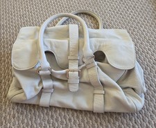 Handbag Cream Zara expandable with gold hardware medium size & top handle