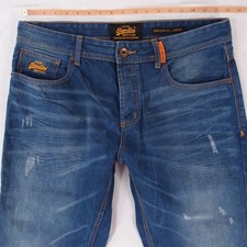Mens SuperDry COPPERFILL LOOSE Relaxed Straight Blue Jeans W35 W34 L36