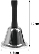 Silver Metal Tea Hand Bell Hand Held Loud Call Service Bell Alarm Restaurant New
