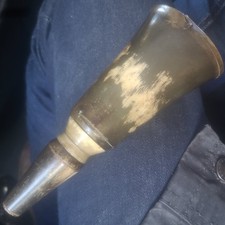 Antique 18th century Black Powder Horn, small pistol size 