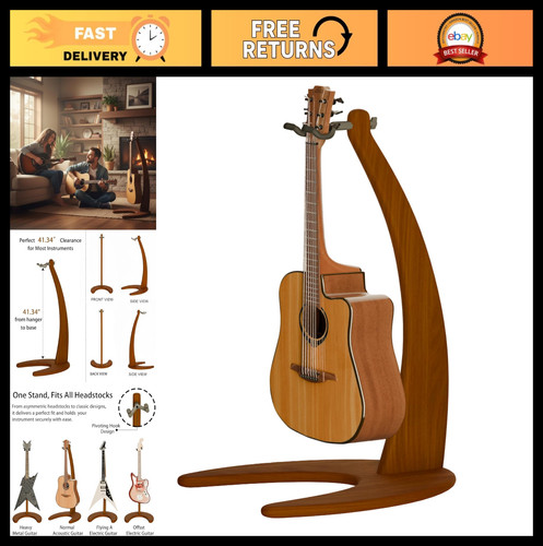 Wooden guitar stand - guitar,