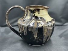 Handmade Studio Art Signed Stoneware Pottery Pitcher Viking Vector Symbol Norse