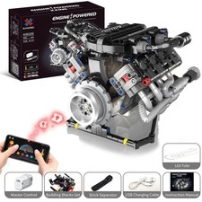 715PCS V8 Engine Model Bricks MOC Kit Programmable Car Building Blocks LED Toy