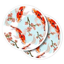 2x Vinyl Stickers Koi Carp Fish Watercolour Art #51295