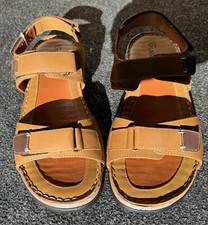 Mens Brown Handmade Real Leather Sandal Outdoor Summer Holiday Beach Mules Shoes