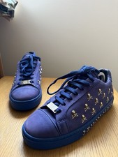 Philipp Plein Blue Suede Skull