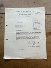 1954 Letter Smith & Wellstood Bonnybridge Stirling
