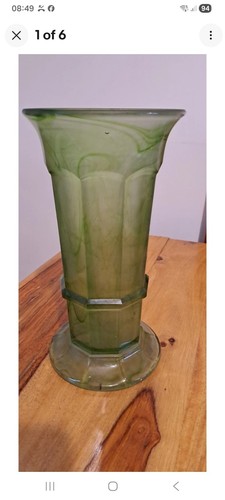 Large green cloudy vase - large, in