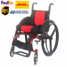 ✅24" 38CM Foldable Portable Athletic Wheelchair Disabled Trolley Aluminum Alloy