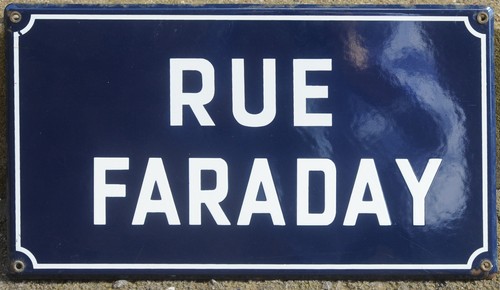 Old blue french enamel street - old,
