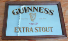 Vintage Guinness Extra Stout Pub Advertising Wall Mirror 29cm x 21cm