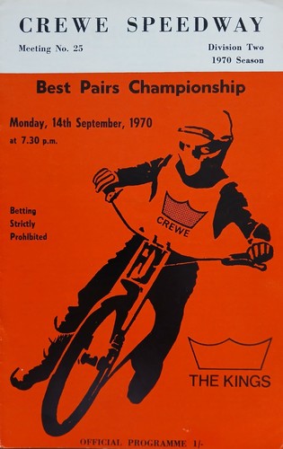 Crewe speedway programme - crewe,