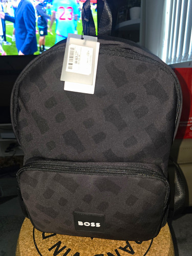 Boss black patterned backpack - black,