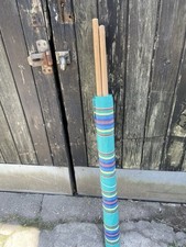 Vintage retro nylon striped windbreak 4 Pole Camping Beach