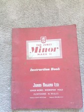 The Jones Minor Mark 2 Baler Instruction Book In Good Clear Condition