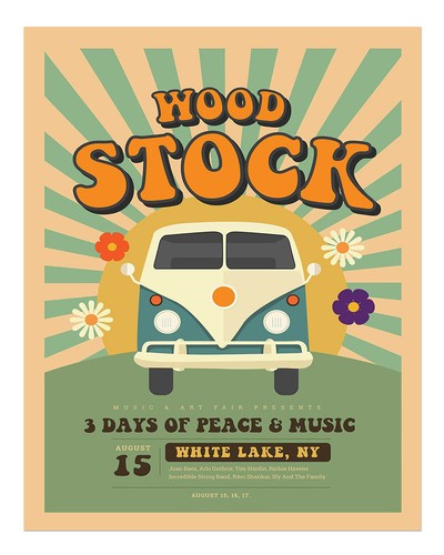 Retro woodstock van - retro,