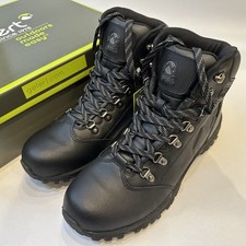Gelert Men's Black Leather Walking Boots Size 9.5 | New | Free Post | RRP £65