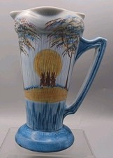 1930s Art Deco Wade Heath Flaxman Ware Jug Vase Three Bunnies Pitcher Number 135