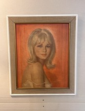 WALTER LAMBERT DIANE FRAMED PRINT Tretchikoff MCM 60s 70s VINTAGE RETRO Shabner