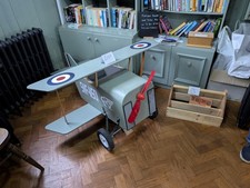 Child's Pedal Aircraft. Bi-plane. Model Plane. Childs pedal plane.