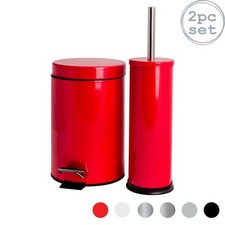Round Toilet Brush & Bin Set