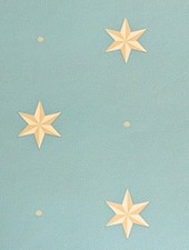 Vintage 80s Osbourne & Little Star Wallpaper  10m X  0.5m Blue Coronata 1 X Roll