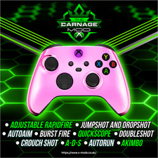 XBOX ONE SERIES RAPID FIRE CONTROLLER - CARNAGE 3.0 MOD - Chrome Pink - Fortnite