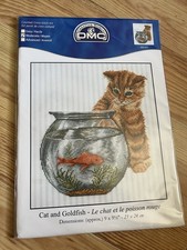 Cat and Goldfish DMC Counted