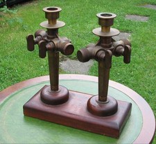Old Beer Barrel Keg Taps candlestick holder - Harry Mason Veribest Steam Punk