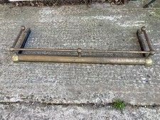 Vintage Antique Brass Fireplace Hearth Fender Surround 125 cm wide x 43 cm deep