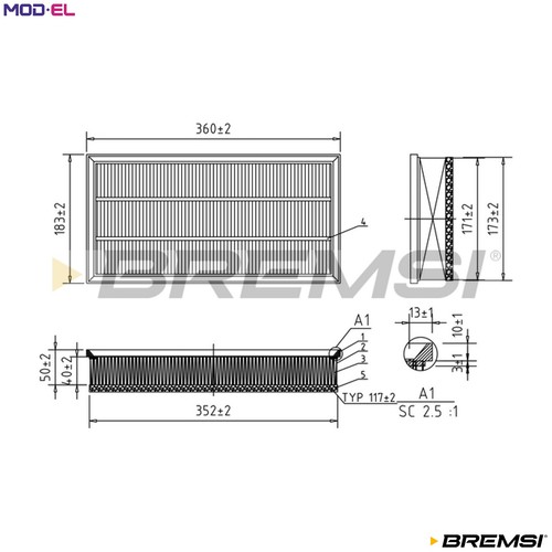 Air filter fa1066 for - fa1066, skoda