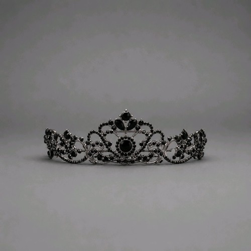 Vintage black crystal tiara - vintage,