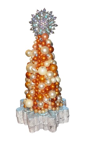 Vintage creamsicle faux pearl - vintage,