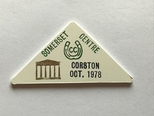 caravan plastic plaque - somerset centre. corston oct 1978