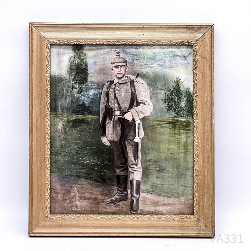 Antique coloured soldier photo - coloured,