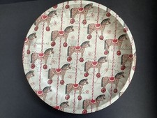 IHR Germany Round Metal Carousel Horse Christmas Snack Serving Tray Brand New