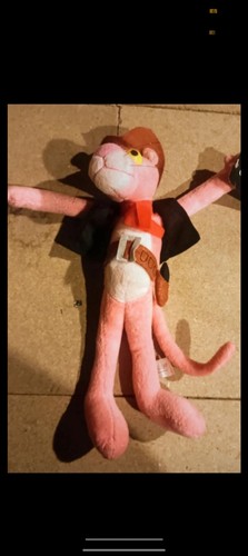Pink panther plush cowboy - panther, soft