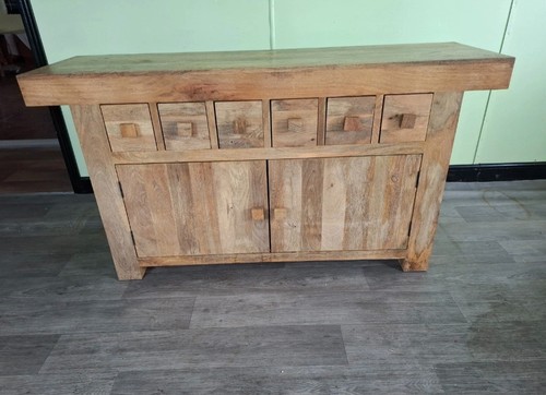 Mango wood sideboard with - wood, 6