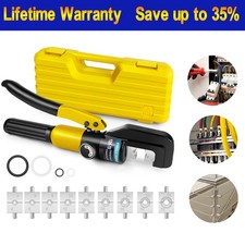 Hydraulic Crimper Set Crimping Tool Wire Battery Cable Lug Terminal 9 Dies 4-70